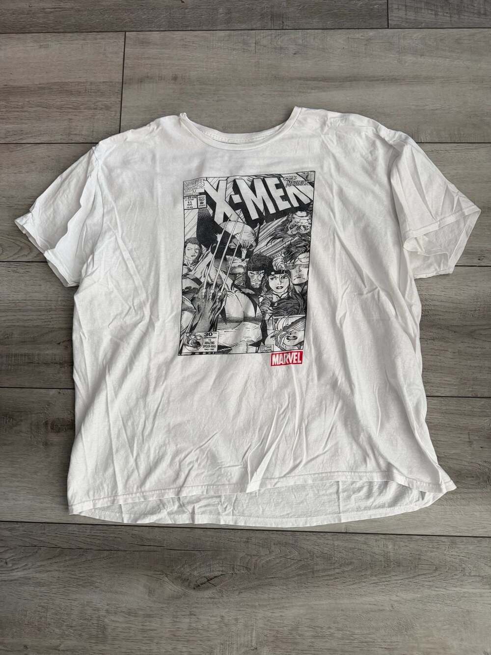 Marvel X-Men Comic Book Graphic T-Shirt Size 2X White Wolverine Slash